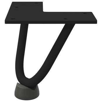 Haarnadelbeine für Couchtisch 4 Stk. Schwarz 10 cm Massivstahl