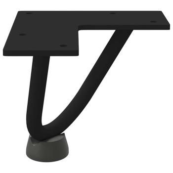 Haarnadelbeine für Couchtisch 4 Stk. Schwarz 10 cm Massivstahl