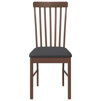 Esszimmerst?hle mit Kissen 2 Stk. Braun Massivholz Gummibaum