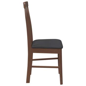 Esszimmerst?hle mit Kissen 2 Stk. Braun Massivholz Gummibaum