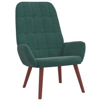 Relaxsessel mit Hocker Dunkelgrün Samt