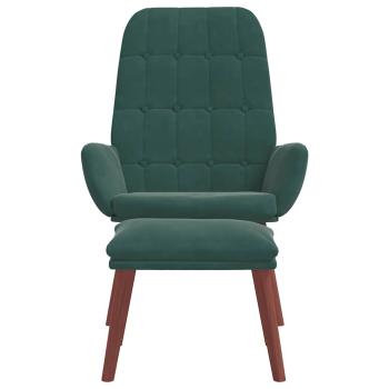 Relaxsessel mit Hocker Dunkelgrün Samt