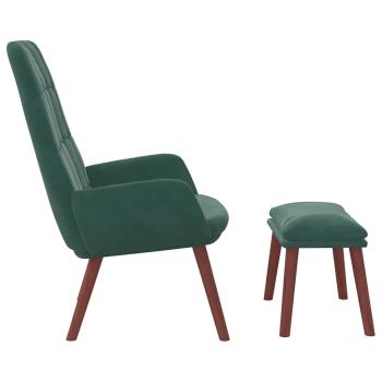 Relaxsessel mit Hocker Dunkelgrün Samt