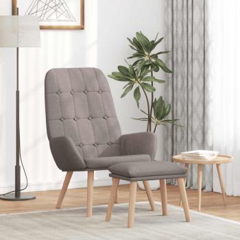 ARDEBO.de - Relaxsessel mit Hocker Taupe Stoff