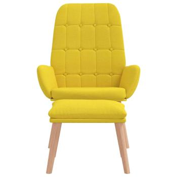 Relaxsessel mit Hocker Hellgelber Stoff