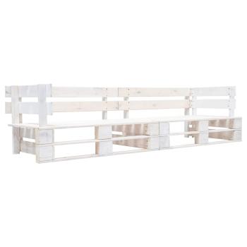 ARDEBO.de - Garten-Palettensofa 2-Sitzer Weiß Holz