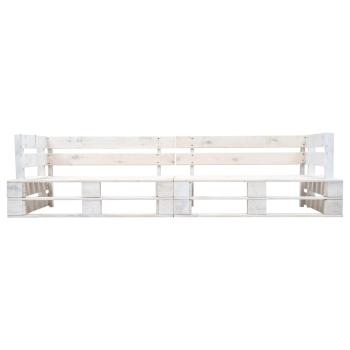 Garten-Palettensofa 2-Sitzer Weiß Holz