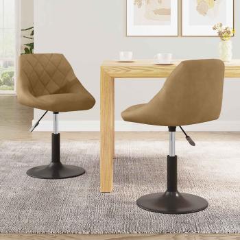 ARDEBO.de - Drehbare Esszimmerstühle 2 Stk. Kunstleder Braun