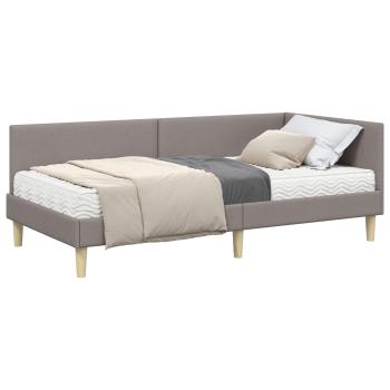 Eckbettgestell mit Matratze Sonstiges 2 Stk. Taupe Stoff