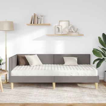 Eckbettgestell mit Matratze Sonstiges 2 Stk. Taupe Stoff