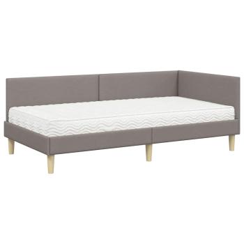 Eckbettgestell mit Matratze Sonstiges 2 Stk. Taupe Stoff