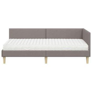 Eckbettgestell mit Matratze Sonstiges 2 Stk. Taupe Stoff