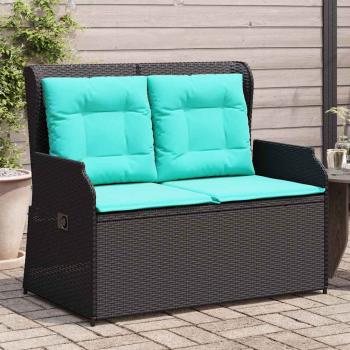 Gartenbank Schwarz Poly-Rattan