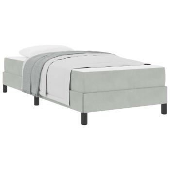Boxspringbett mit Matratze Hellgrau 100 x 210 cm Stoff