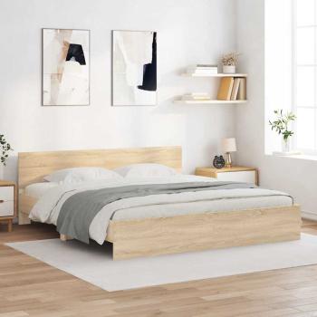 ARDEBO.de - Bettgestell mit Kopfteil Sonoma 193 x 203 cm Holzwerkstoff