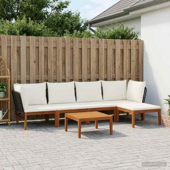 ARDEBO.de - 6 stk. Massives Akazienholz & Seil Natur