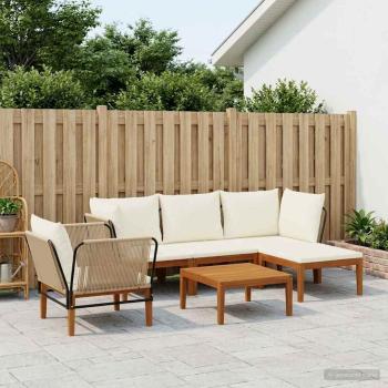 ARDEBO.de - 6 stk. Massives Akazienholz & Seil Natur