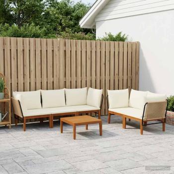 ARDEBO.de - 6 stk. Massives Akazienholz & Seil Natur