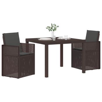 Garten Essgruppe 3 stk. Braun und Anthrazit PP