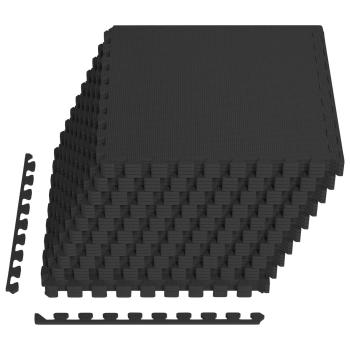 Pool Bodenschutzmatte 40 stk. Schwarz 14,4 m² EVA-Schaum