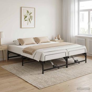 Elektrisch verstellbares Bettgestell Schwarz 160 x 200 cm Stahl