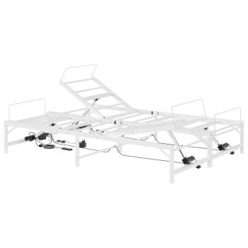 Elektrisch verstellbares Bettgestell Weiß 137 x 190 cm Stahl