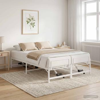 Elektrisch verstellbares Bettgestell Weiß 140 x 200 cm Stahl