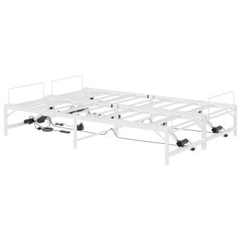 Elektrisch verstellbares Bettgestell Weiß 140 x 200 cm Stahl