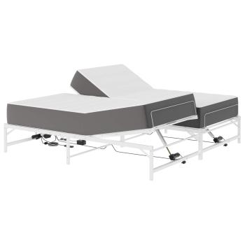 Elektrisch verstellbares Bettgestell Weiß 90 x 213 cm Stahl