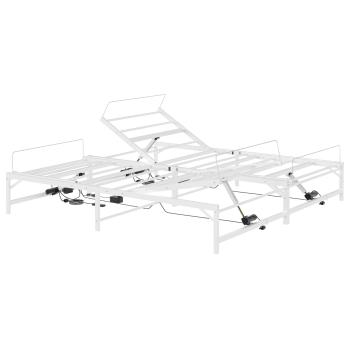 Elektrisch verstellbares Bettgestell Weiß 200 x 200 cm Stahl