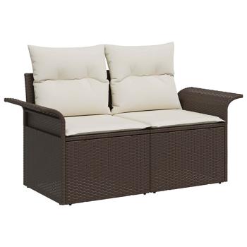 Sofa Set 6 stk. 4-Sitzer Braun und Creme Weiß