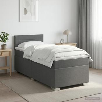 ARDEBO.de - Boxspringbett mit Matratze Dunkelgrau 80 x 200 cm Stoff