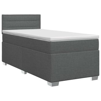 Boxspringbett mit Matratze Dunkelgrau 80 x 200 cm Stoff