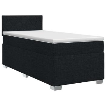 Boxspringbett mit Matratze Schwarz 80 x 200 cm Stoff
