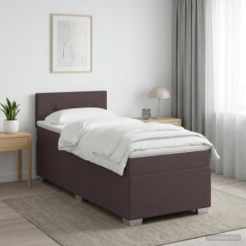 ARDEBO.de - Boxspringbett mit Matratze Dunkelbraun 90 x 190 cm Stoff