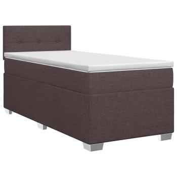 Boxspringbett mit Matratze Dunkelbraun 90 x 190 cm Stoff