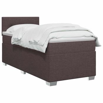 Boxspringbett mit Matratze Dunkelbraun 90 x 190 cm Stoff