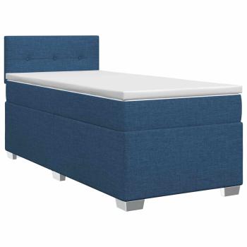 Boxspringbett mit Matratze mit Kopfteil Blau 90 x 200 cm Stoff
