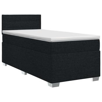 Boxspringbett mit Matratze Schwarz 100 x 200 cm Stoff