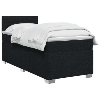 Boxspringbett mit Matratze Schwarz 100 x 200 cm Stoff