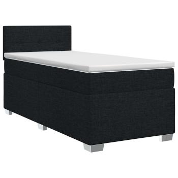 Boxspringbett mit Matratze Schwarz 100 x 200 cm Stoff
