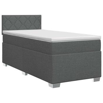 Boxspringbett mit Matratze Dunkelgrau 100 x 200 cm Stoff