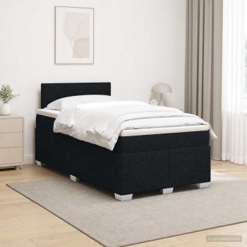 ARDEBO.de - Boxspringbett mit Matratze Schwarz 120 x 190 cm Stoff