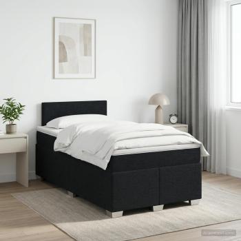 ARDEBO.de - Boxspringbett mit Matratze Schwarz 120 x 200 cm Stoff