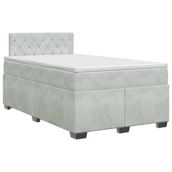 Boxspringbett mit Matratze Hellgrau 120 x 200 cm Samt