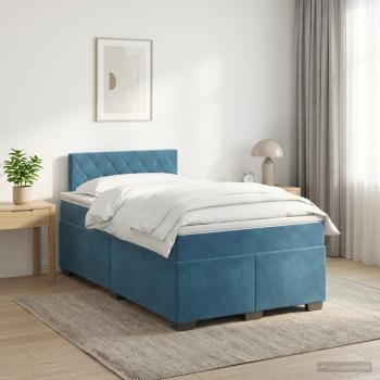 ARDEBO.de - Boxspringbett mit Matratze Dunkelblau 120 x 200 cm Samt