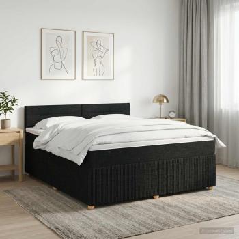 ARDEBO.de - Boxspringbett mit Matratze Schwarz 140 x 190 cm Stoff