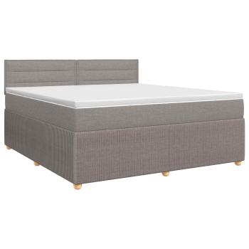 Boxspringbett mit Matratze Taupe 140 x 190 cm Stoff