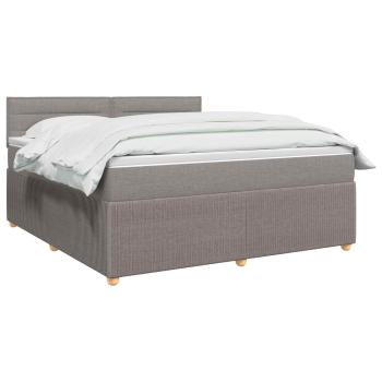 Boxspringbett mit Matratze Taupe 140 x 190 cm Stoff