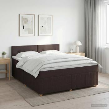 ARDEBO.de - Boxspringbett mit Matratze Dunkelbraun 140 x 190 cm Stoff
